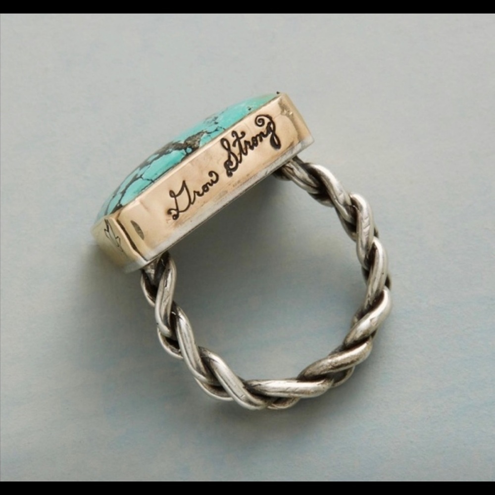 Turquoise Horse Ring rope ring - Picture 6 of 10